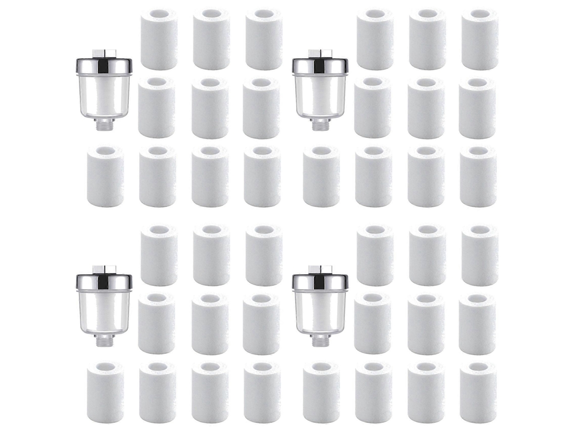 Kit con 4 filtros purificadores de agua universales para grifo de cocina, baño y ducha, fabricados en algodón PP. ELECTVAULT1