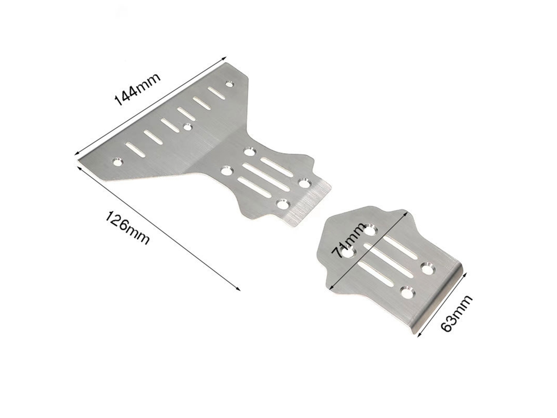 Protectores Delanteros/traseros De Acero Inoxidable Para El Coche Teledirigido Km Rally C3 Wrc A Escala 1/7 (piezas De Repuesto)