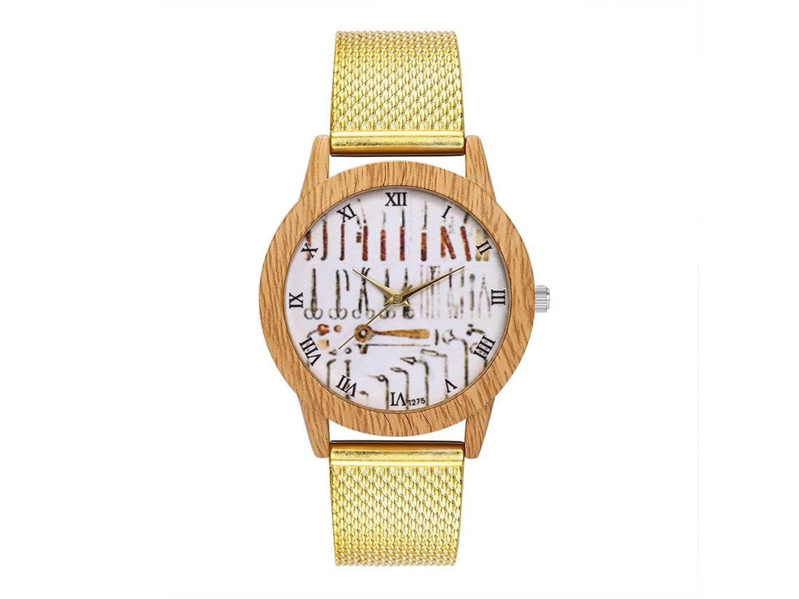 Reloj De Moda Unisex Para Hombre Y Mujer, Cuarzo, Brazalete Dorado, Alta Calidad.