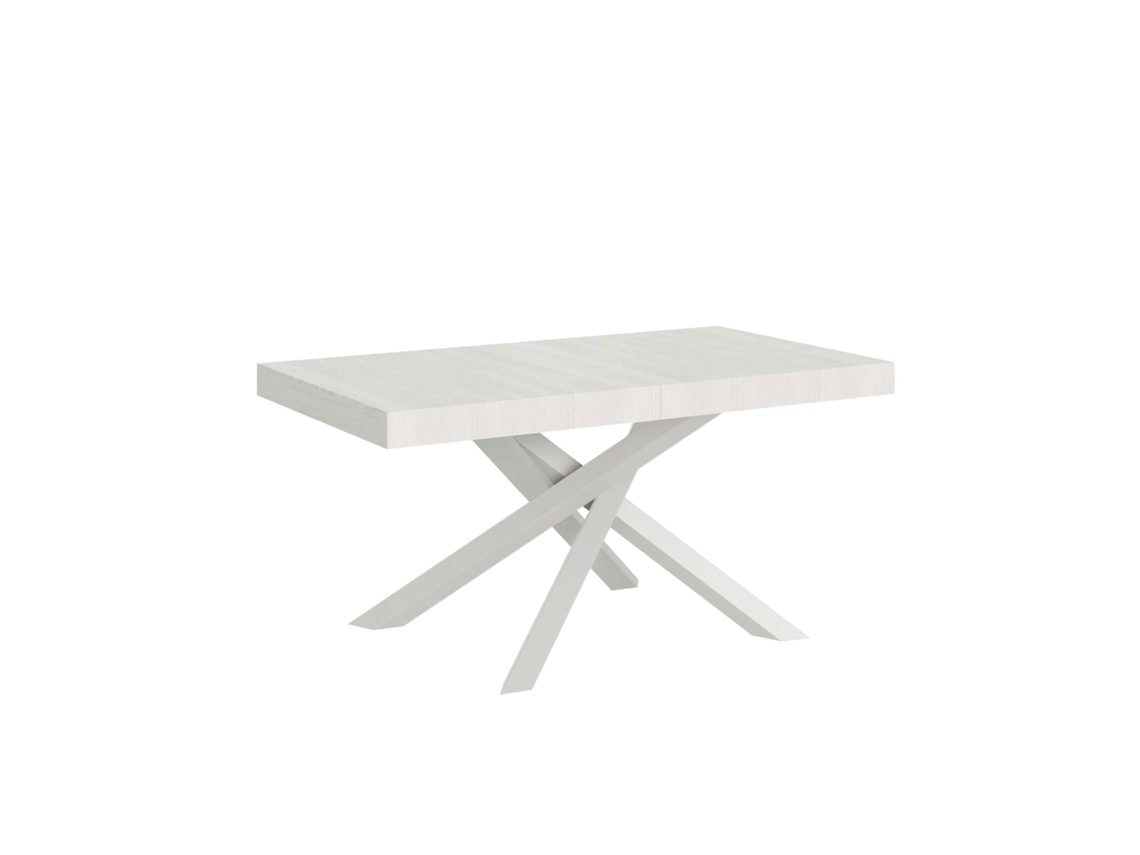 Mesa Extensible Volantis Premium 180/284x90 cm Fresno Blanco Patas Blancas Itamoby