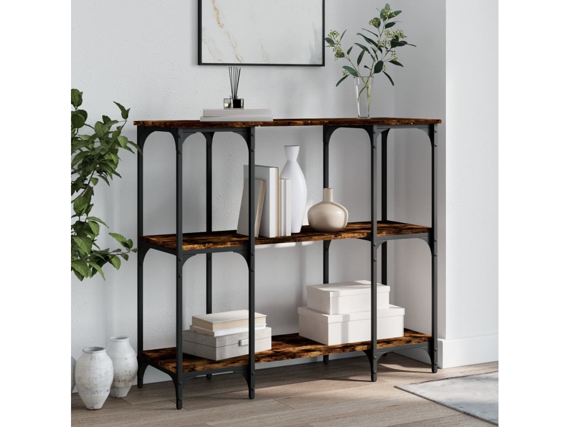 Mesa consola | Mesa de entrada | Mesa auxiliar 102x35x90 cm, derivados de madera de roble ahumado