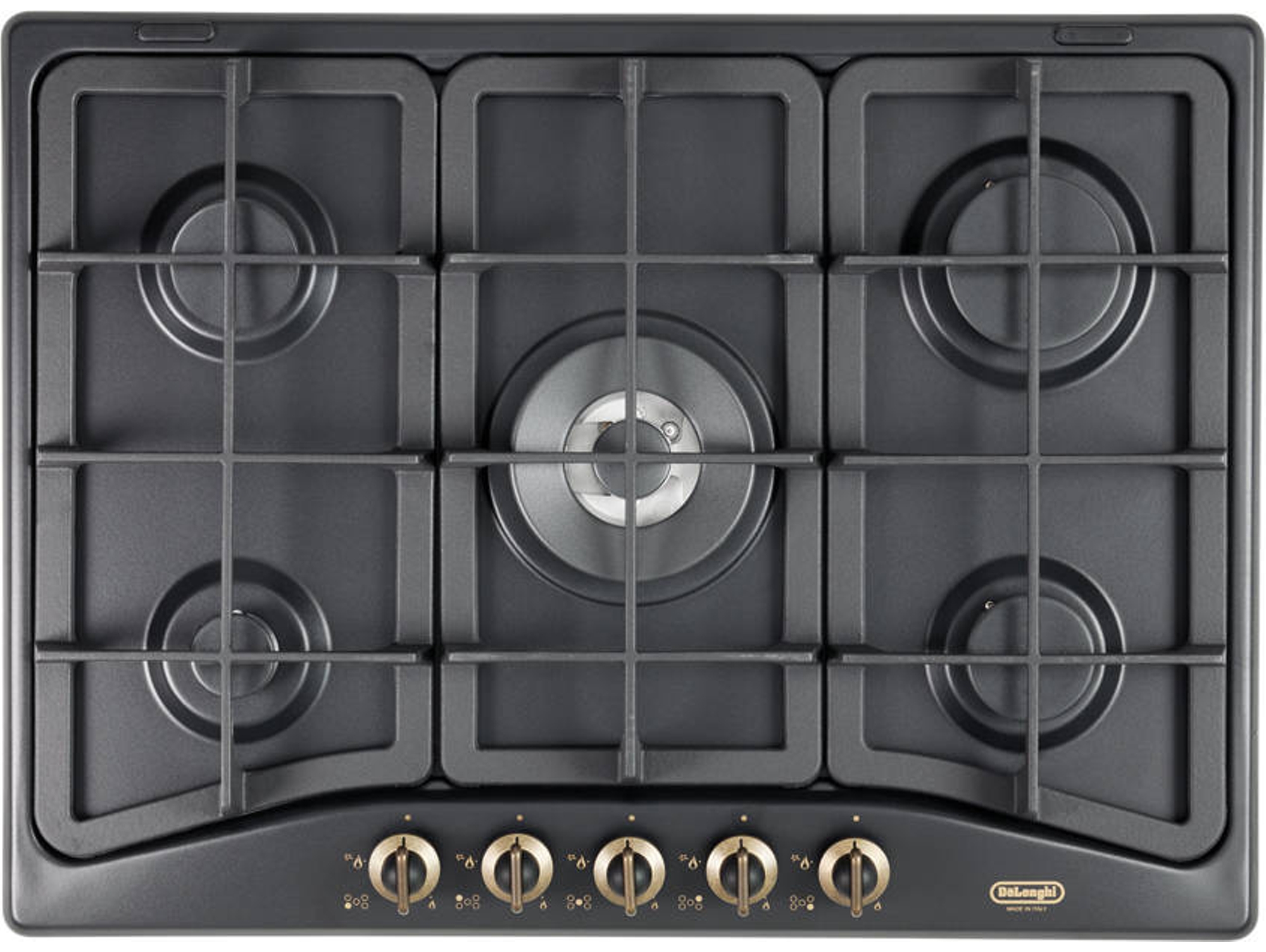 Placa de Gas DELONGHI ANF 57 PRO (Gas Butano-propano - 68 cm - Negro)