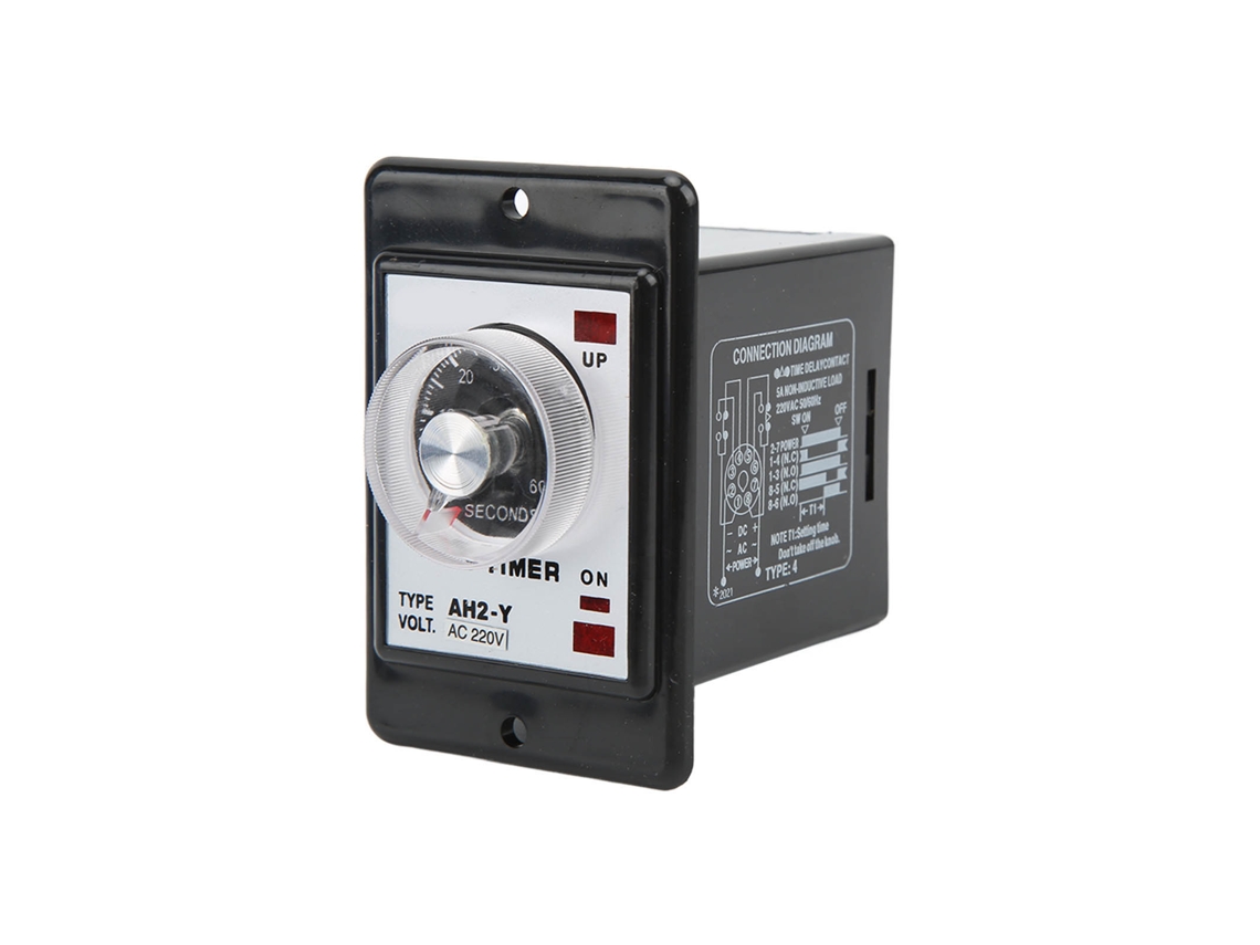 Relé Temporizador Ah2-y 60s Controlado Por Pulsador, 2,4 Metros, 220 Vca, Para Automatización.