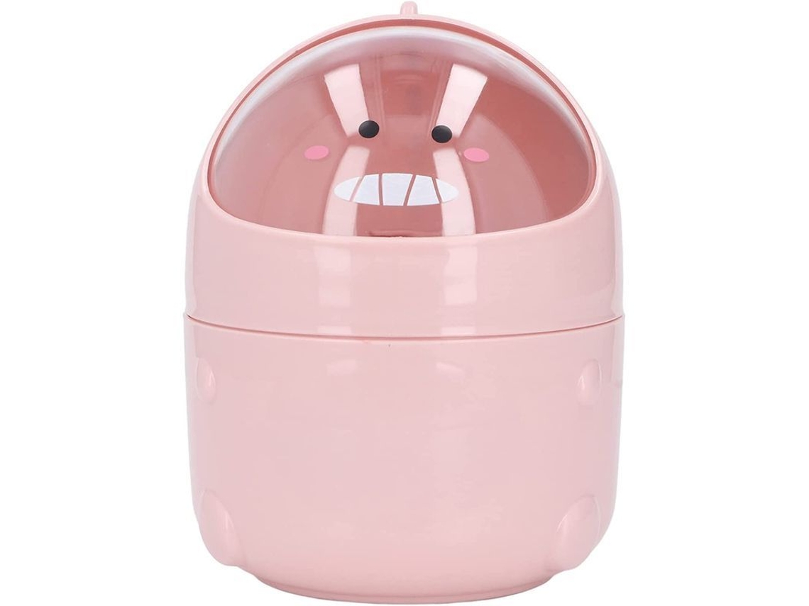 Mini Papelera De Oficina Con Tapa Abatible, Bonito Diseño De Dinosaurio Rosa, Para Dormitorios De Estudiantes.