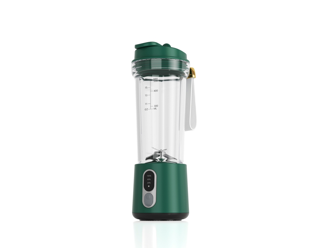 Exprimidor de frutas Eifson de 4000 mAh, 180 W, USB, 4 cuchillas, vaso de jugo de doble uso (verde)