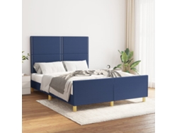 Cama Sin Colchón Tela Azul 140x190 Cm