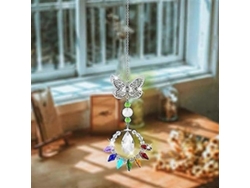 Colgante atrapasol de cristal arcoíris de 33 cm - Adorno decorativo para colgar en casa, jardín o como regalo.