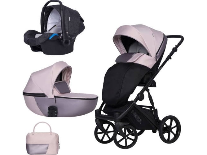 Carrito de Bebé Individual RIKO Nesa + Kite Isofix Ready Pearl Do Rosa
