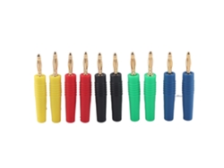 10 unidades de conectores banana U49 de 2 mm, ABS + cobre, rojo, negro, amarillo, verde y azul para pruebas eléctricas | Sin marca