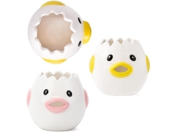 Separador de huevos de cerámica Linjou con diseño de gallina rosa y amarilla, separador de claras y yemas.
