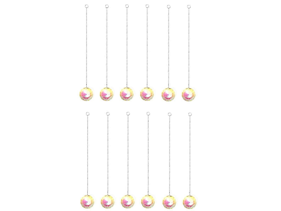 12 Adornos de Cristal para Jardinería: Campanas de Viento, Atrapa-Arcoíris, Prisma, Colgante Solar, Colgante de Cristal Bauhinia para Decoración de Fiestas