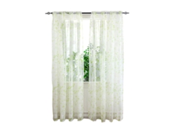 Cortina transparente con estampado floral, panel de tul para ventana de lujo, cortinas transparentes con diseño de bolsillo para varilla
