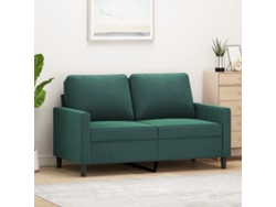 Sofá De 2 Plazas De Terciopelo Verde Oscuro 120 Cm