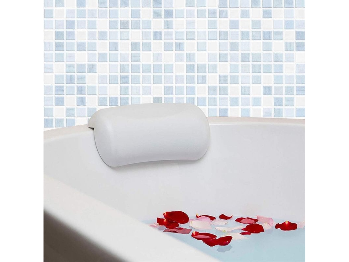 2026-almohada De Baño Con 2 Ventosas Antideslizantes, Cojín De Cabeza Y Espalda Suave Para Bañera Y Spa
