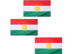 Bandera Grande De Kurdistán De 1,5 X 0,9 M. Tela De Poliéster Con Ojales Metálicos. Doble Costura Para