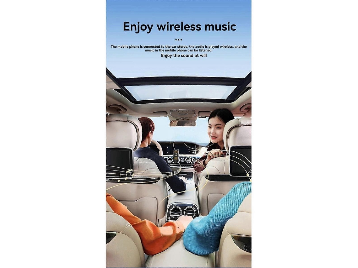 Receptor Bluetooth 5.3 para coche con cancelación de ruido y adaptador auxiliar Bluetooth. Receptor de música Bluetooth para el hogar. Rosewell