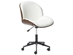 Silla de oficina Beliani Menesha en poliéster y madera oscura, 52 x 41 x 93 cm