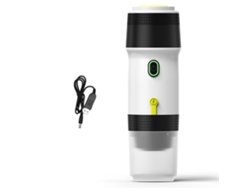 Cafetera portátil inalámbrica 3 en 1, 120 ml, cápsulas, café molido, para coche, hogar, viajes.