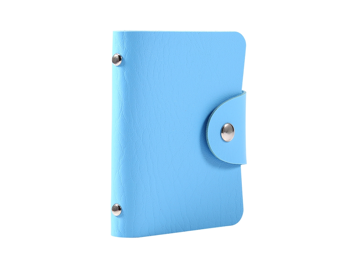 Cartera De Tarjetas De Negocio De Cuero Pu Con Bolsillos Para 24 Tarjetas (azul)