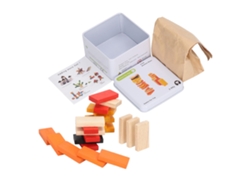 Bloques De Dominó De Madera Para Niños Con Caja De Hierro: Juego Educativo Y Portátil.