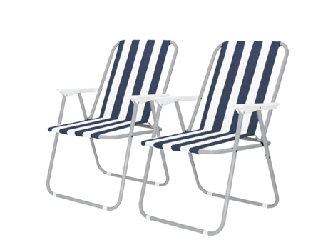 Pack De 2 Sillas De Playa Plegables Tumbona Portátil para Ocio Al Aire Libre 74X52X38Cm Azul Marino SELEOK