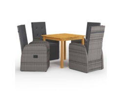 Juego de comedor de jardín gris Dkd Home Decor
