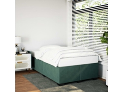 Estructura Cama Sin Colchón Terciopelo Verde Oscuro 120x190cm