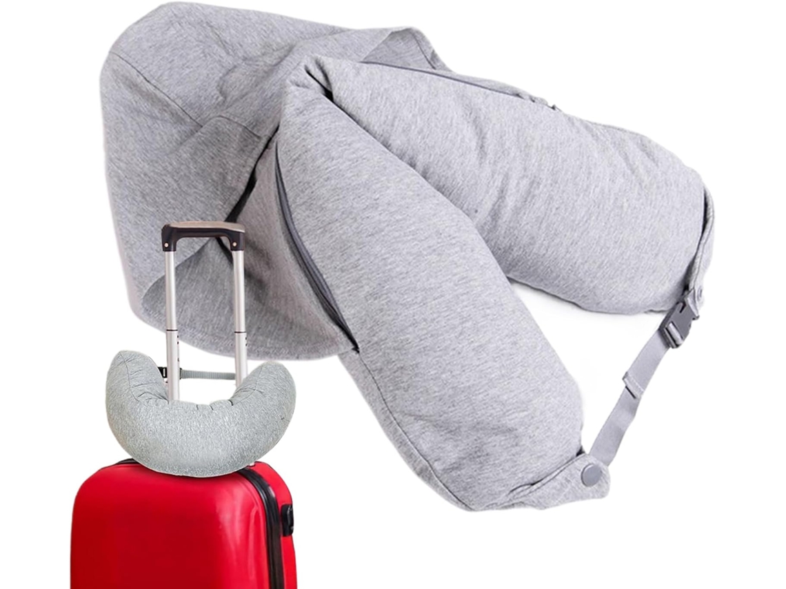 Almohada Cervical Para Avión, Funda De Almohada De Viaje Inflable Con Ropa, Bolsa Suave.
