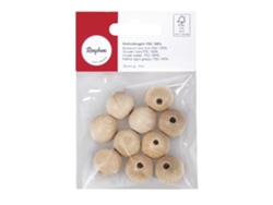 Bolas de madera ø 18 mm - FSC100 - Agujeros de 4 mm - 10 piezas - Rayher Beige