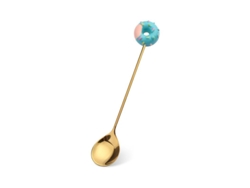 2026da-cucharas Y Tenedores De Postre Creativos Donut Lollipop Macaron 6 Piezas Acero Inoxidable Dorado Azul