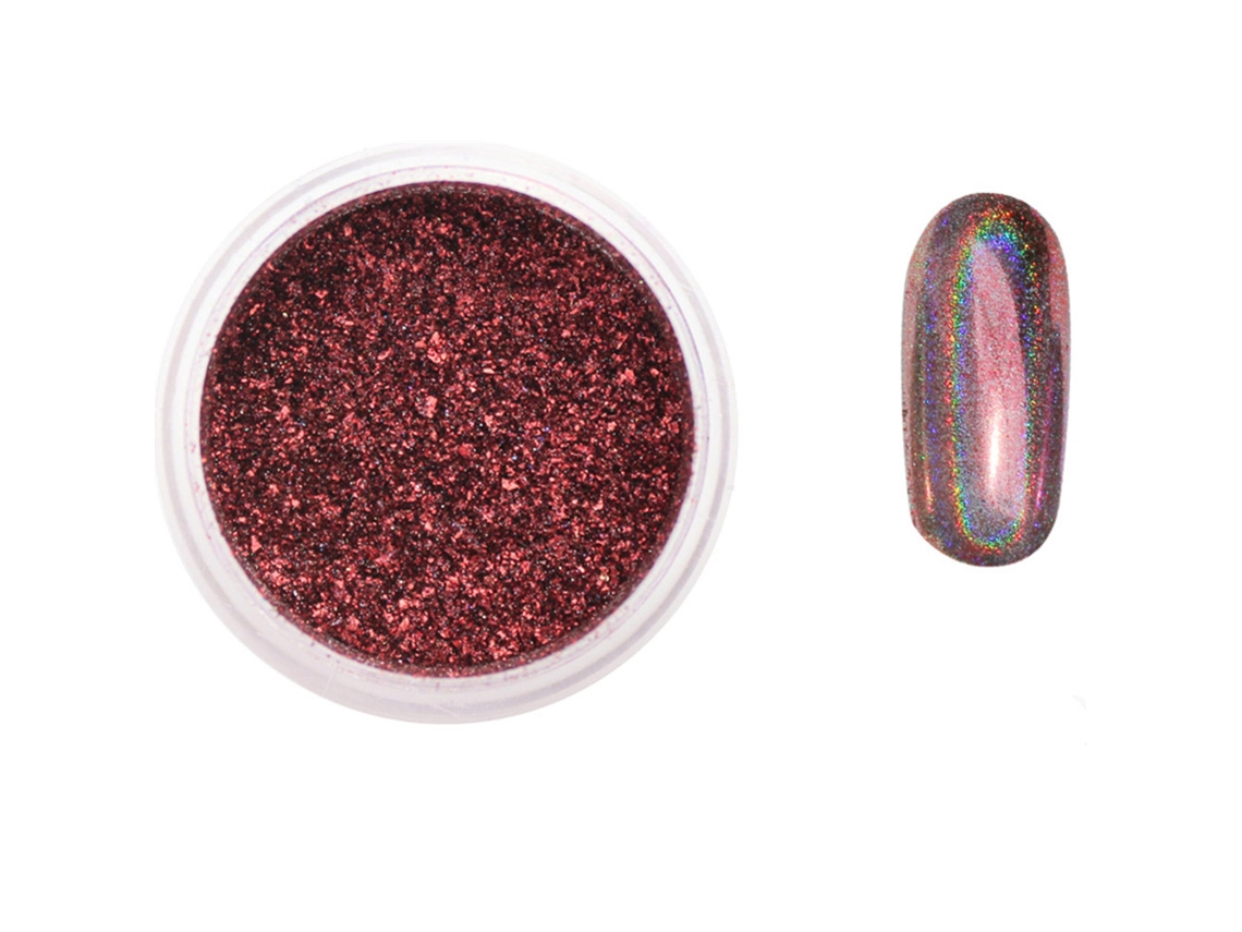 KKML-Glitter Mirror Polvo para decoración de uñas DIY Polvo Glitter Rojo 003