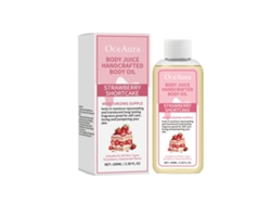 Aceite corporal de fresa, hidratante y refrescante, con aceite de coco y extracto de fresa, 100 ml.