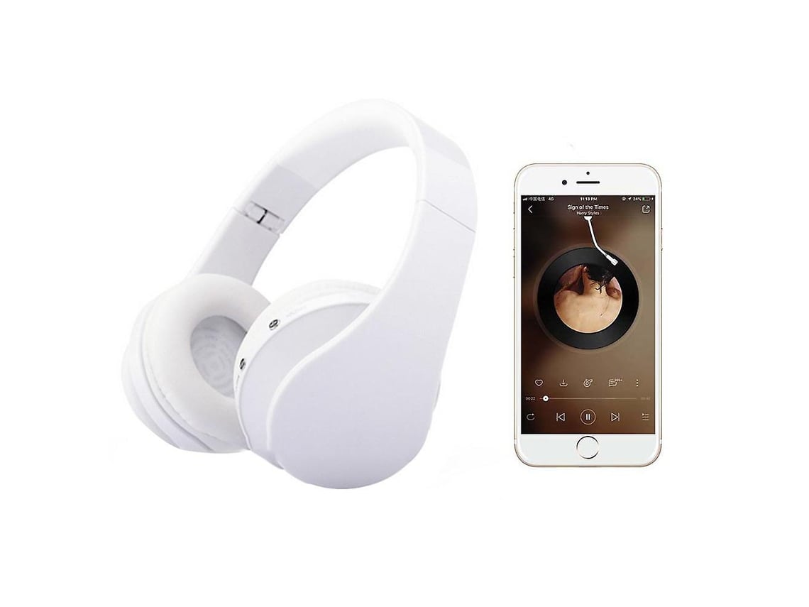 Auriculares Bluetooth Sobre la oreja con micrófono Plegable y liviano Modo  Mp3 y radio FM para teléfonos celulares Laptop TV