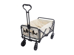 Carrito plegable de 5" con ruedas, capacidad de 80 kg, compacto, resistente y duradero para compras deportivas y camping, color beige
