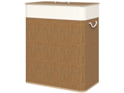 Cesta para la colada ZIWEI STORE (100 l, bolsa extraíble) de bambú, asas de cuerda, marrón