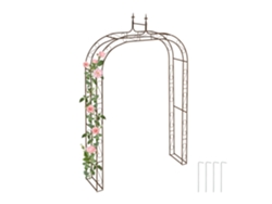 Relaxdays Arco Jardín Metal, 240x155x39 Cm, Soporte Enredaderas Y Rosas, Plantas Trepadoras, Tutor Resistente, Marrón