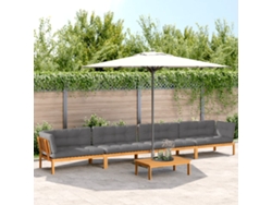 5 muebles de jardín de palets con cojines de acacia maciza, DKD Home Decor