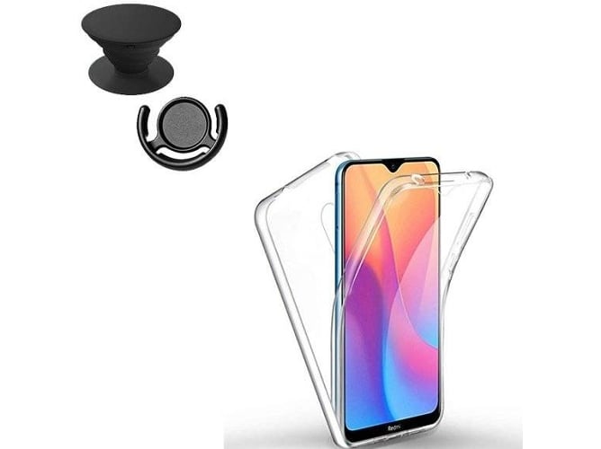 Kit Funda, 1 PopSocket y 1 Soporte PopSocket Xiaomi Redmi 8 360° Transparente