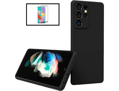 Kit Carcasa + Protector de Pantalla GorilaGlass Samsung Galaxy S22 Ultra 5G G4M Negro