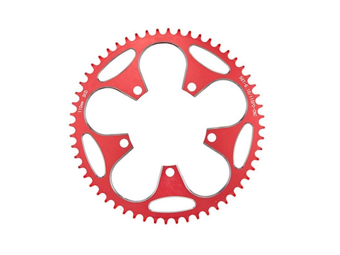 Juego De Engranajes Para Bicicleta De Montaña De 5 Tornillos 110bcd/130bcd Montaje Directo 110bcd Rojo 56t