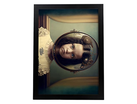 NACNIC Poster Protector De Cristal En Estilo Surrealismo Cinematográfico Ilustraciones Y Grabados De Historieta Abstracta Y Artística A3 Marcos Neg...