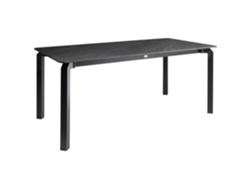 Mesa De Refeição De Jardim Beliani Feletto De Pedra Sinterizada Preto 180x90x76