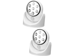 Juego De 2 Luces Led Con Sensor De Movimiento Para Pasillo Y Jardín, Luz Nocturna Giratoria Automática.