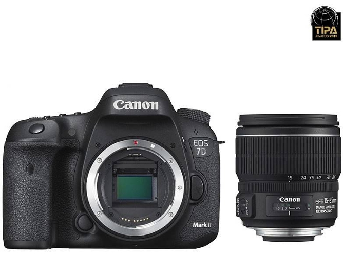 Kit Cámara Réflex CANON EOS 7D Mark II + W-E1 + 15-85 IS
