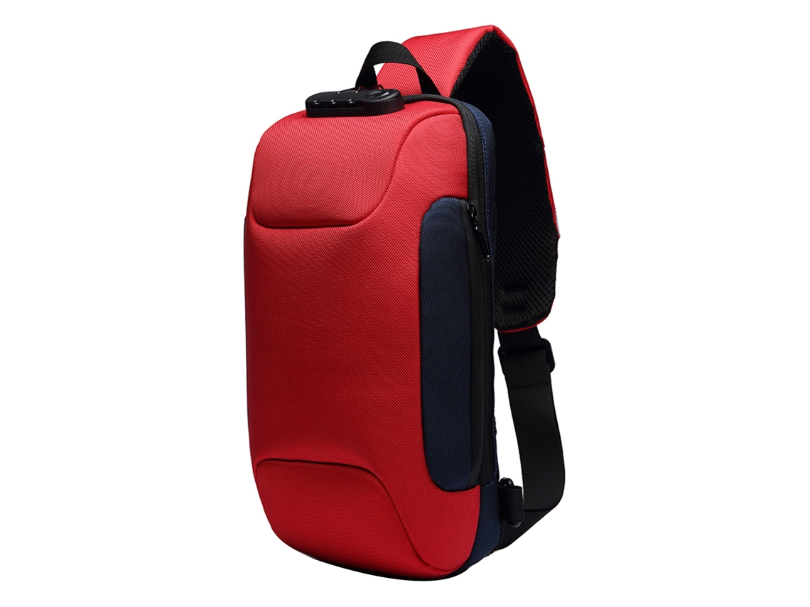 Mochila De Ombro Para Homem Outdoor Resistente À Água De Tela Oxford Com Código Anti-roubo E Bolsa De Peito Fashion