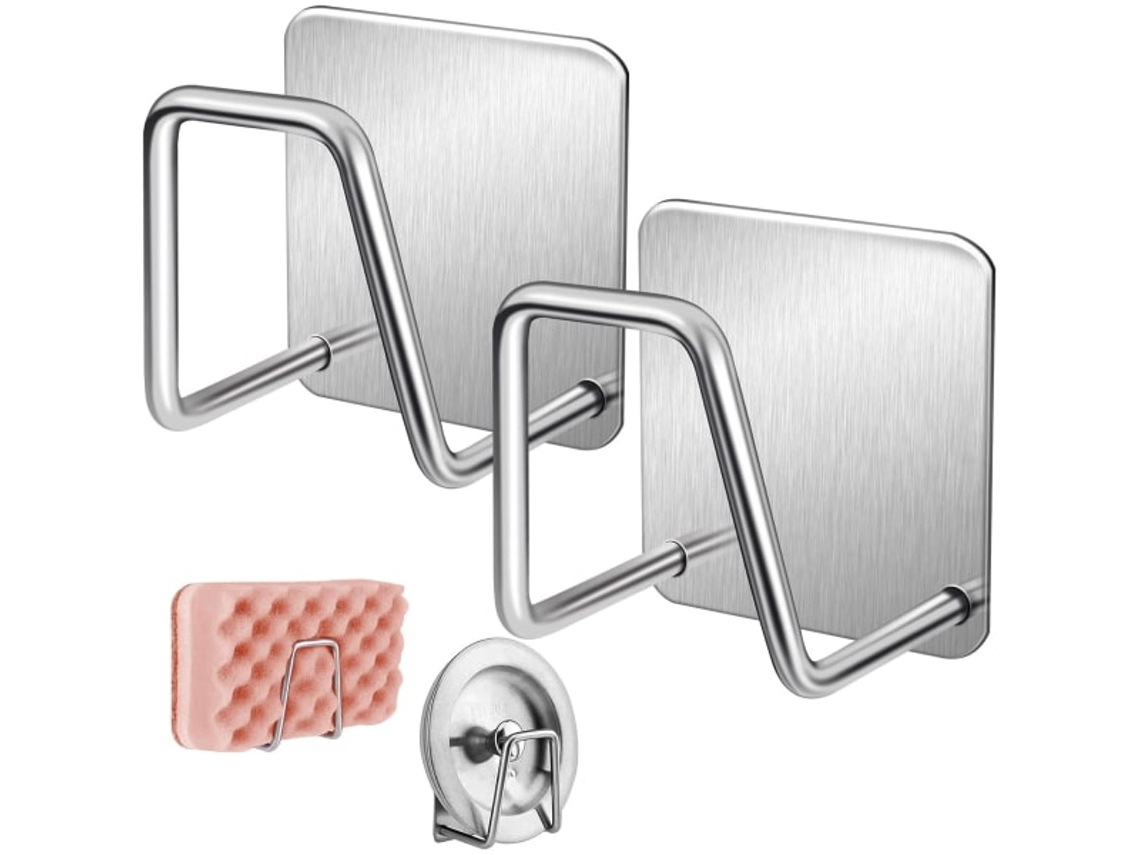 Portaesponjas para fregadero, 2 soportes autoadhesivos Portaesponjas H Wellngs Jortmrd