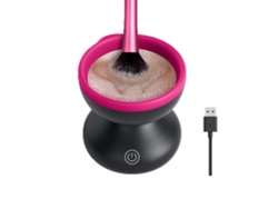 Limpiador eléctrico de brochas de maquillaje, automático, portátil, USB, para todos los tamaños de brochas, base, contorno, sombra de ojos, color negro USHION