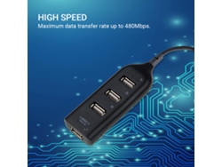 Hub Usb Com 4 Portas 44cm Portátil Splitter Suporta Carregamento E Transferência De Dados 480mbps Para Pc Laptop