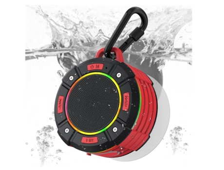 Altavoz portátil Portátil Luz Led Som Estéreo VEANXIN Bluetooth Negro
