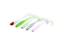 Danu26-5pcs Cebo De Pesca Suave Pvc 13cm Color Mixto Para Bass Y Snakehead Con Cola
